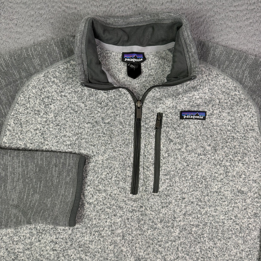 Patagonia Better Sweater 1/4 Zip Fleece Jacket Mens XL Gray Two Tone 25522